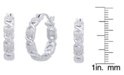 Macy's Diamond Accent 'X'  Heart Small Hoop Earrings in Silver Plate